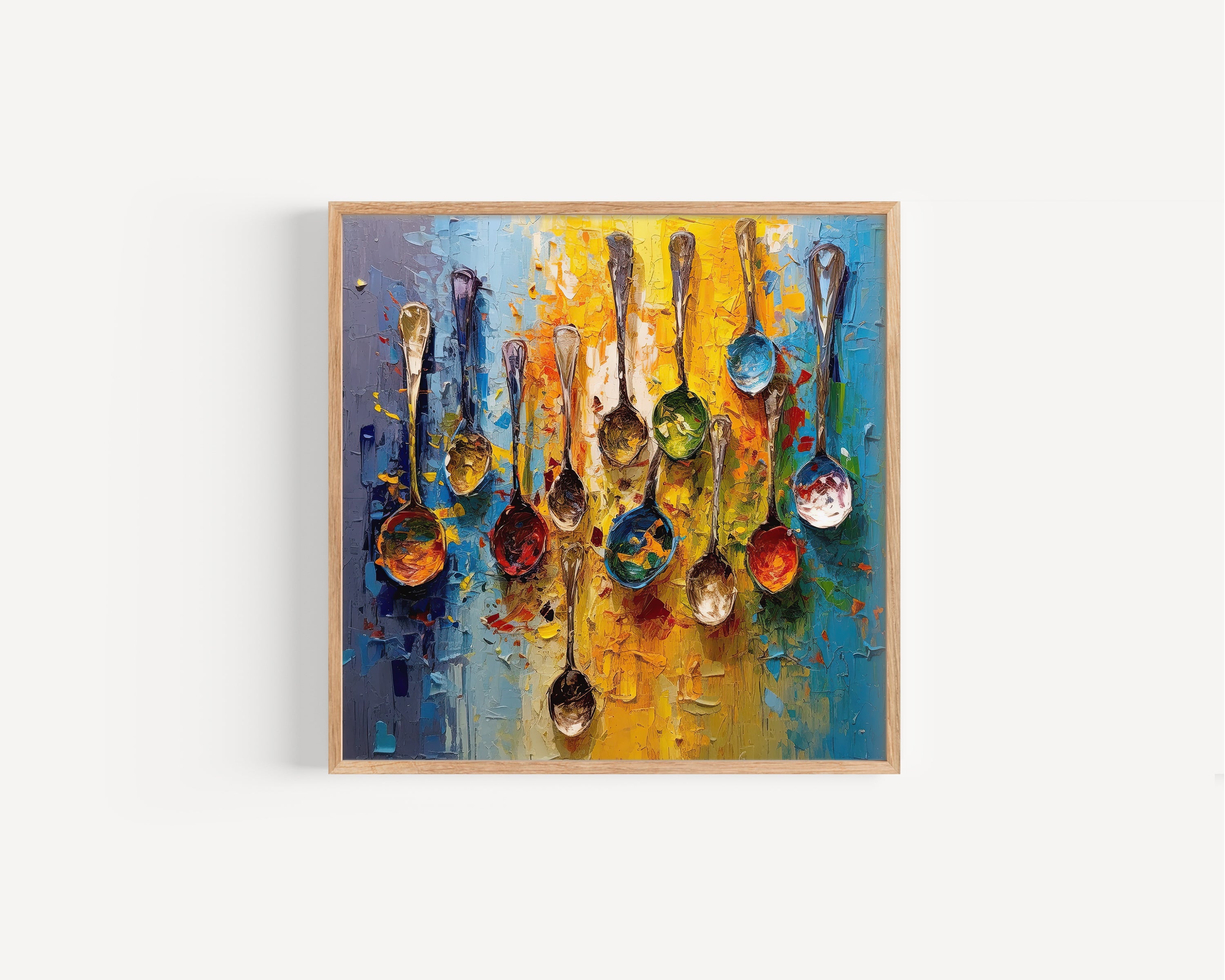 Spoons Of Colourful Herbs And Spices Abstract Kitchen Modern Design Decor Print Wall Art Picture NQ Media Designs