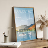Lake District Travel Poster, Travel Print of Lake District, Cumbria, UK NQ Media Designs