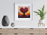 Hearts Tree of Love Poster, Modern Abstract Art Lovers Gift, Wall Art Print NQ Media Designs