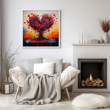 Hearts Tree of Love Poster, Modern Abstract Art Lovers Gift, Wall Art Print NQ Media Designs