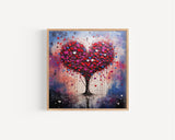 Hearts Tree of Love Print, Modern Abstract Art Lovers Gift, Wall Art Print NQ Media Designs