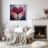 Hearts Tree of Love Print, Modern Abstract Art Lovers Gift, Wall Art Print NQ Media Designs