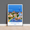 Barcelona Travel Poster Wall Art, Travel Print of Barcelona, City of Barcelona Art Lovers Gift, Spain City Art, Barcelona Cityscape