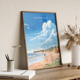 Hunstanton Beach Travel Poster, Travel Print of Hunstanton Beach, Norfolk, England, Norfolk Art, Norfolk Gift, Wall Art Print NQ Media Designs