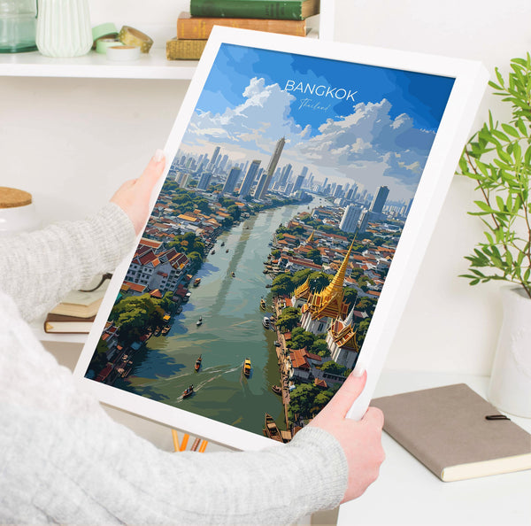 Bangkok Print Wall Art, Bangkok Travel Poster, Thailand Wall Art, Bangkok Art Lovers Gift, Thailand Gift