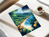 Fiji Travel Print Wall Art, Travel Poster of Fiji, South Pacific Islands Art Lovers Gift NQ Media Designs