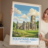 Fountains Abbey Travel Print | Studley Royal, Yorkshire Wall Art