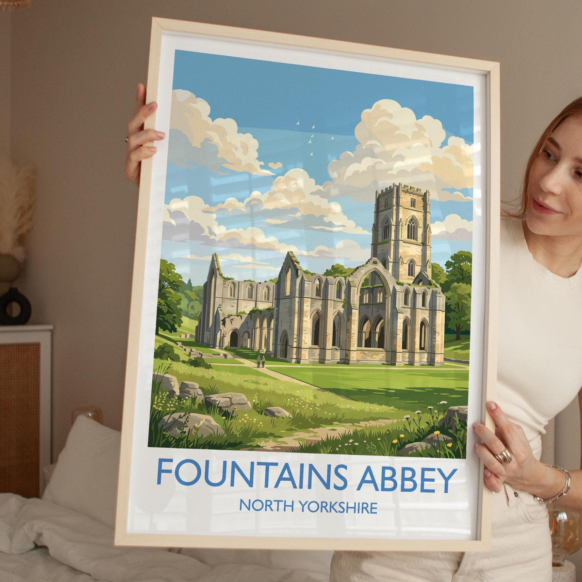 Fountains Abbey Travel Print | Studley Royal, Yorkshire Wall Art