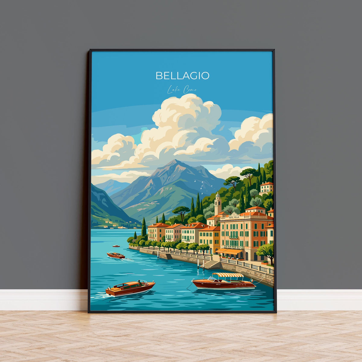 Bellagio Lake Como Travel Poster | Lombardy, Italy Wall Art
