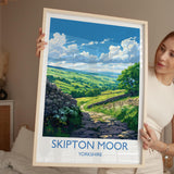 Skipton Moor Travel Print Wall Art, Travel Poster of Skipton Moor, Skipton Art Print, North Yorkshire Wall Print, Yorkshire Art Lovers Gift NQ Media Designs