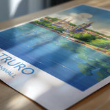 Truro Travel Print, Travel Poster of Truro, England, Cornwall Art, Truro Cathedral Art Lovers Gift, Wall Art Print NQ Media Designs