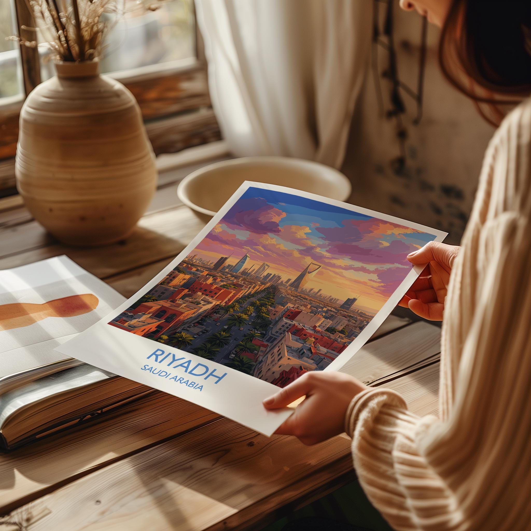 Riyadh Poster Wall Art, Riyadh Travel Print, Saudi Arabia Wall Art Gift, Riyadh Art Lovers Gift, Travel Wall Decor NQ Media Designs
