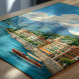 Bellagio Lake Como Travel Poster | Lombardy, Italy Wall Art