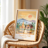 Chiang Mai Travel Print, Travel Poster of Chiang Mai, Thailand, Chiang Mai Art Lovers Gift, Wall Art Print NQ Media Designs