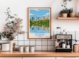Atlanta Travel Print, Travel Poster of Atlanta, Georgia, Atlanta City Art Lovers Gift, USA Gift, Wall Art Print NQ Media Designs