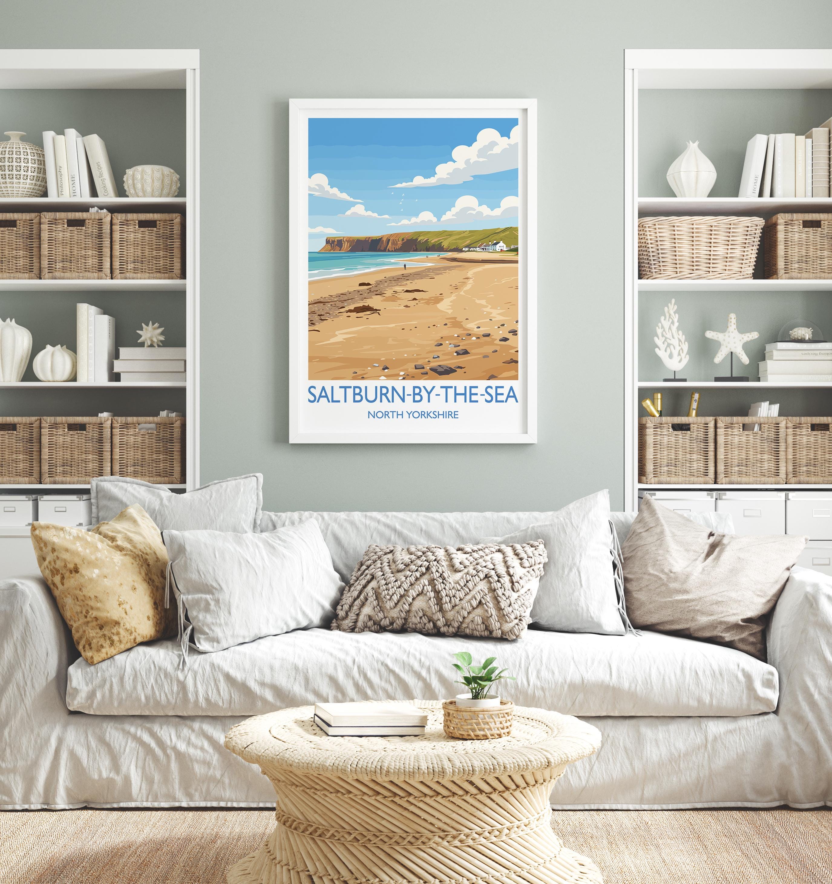Saltburn by the Sea Travel Print, Travel Poster of Saltburn by the Sea, Yorkshire Gift, England, North Yorkshire Art, Saltburn Wall Art Gift NQ Media Designs