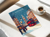 London at Christmas Travel Print | Festive London Wall Art | Christmas Gift