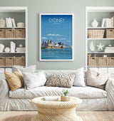 Sydney Travel Poster, Travel Print of Sydney, Sydney Harbour Bridge, Sydney Opera House, Australia Travel Art Lovers Gift NQ Media Designs