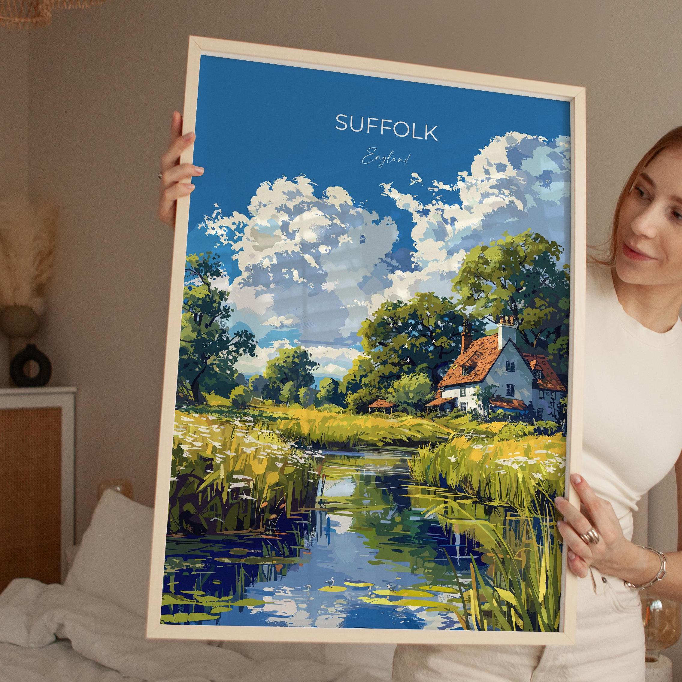 Suffolk Poster Wall Art, Travel Print of Suffolk, England, Suffolk Art Lovers Gift, England Wall Art Print NQ Media Designs