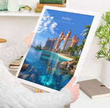 Dubai Travel Poster, Travel Print of Dubai, Palm Jumeirah Dubai Art lovers Gift, UAE Wall Art Gift NQ Media Designs