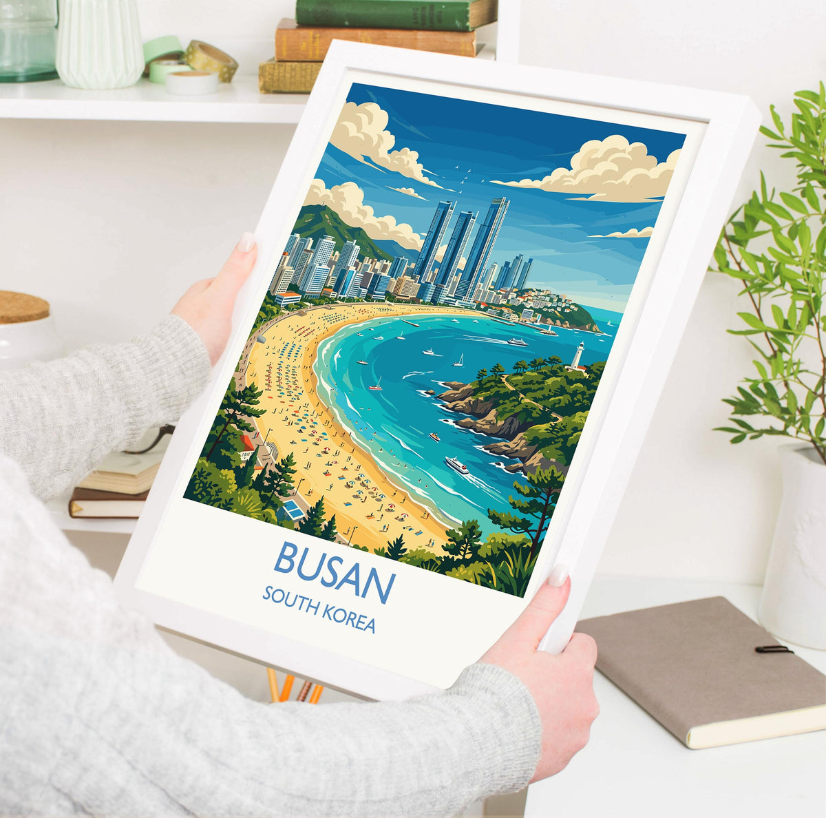 Busan Travel Print | Haeundae Coast, South Korea Wall Art