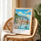 Varenna Lake Como Print, Italian Lakes Wall Art with Border, Lombardy Poster, Italy Travel Print, Varenna Gift