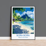 Bora Bora Travel Poster Wall Art, Travel Print of Bora Bora, French Polynesia, South Pacific Islands Art Lovers Gift NQ Media Designs