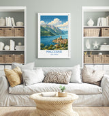 Malcesine Print, Lake Garda Wall Art with Border, Scaliger Castle Poster, Italy Travel Print, Malcesine Gift Print