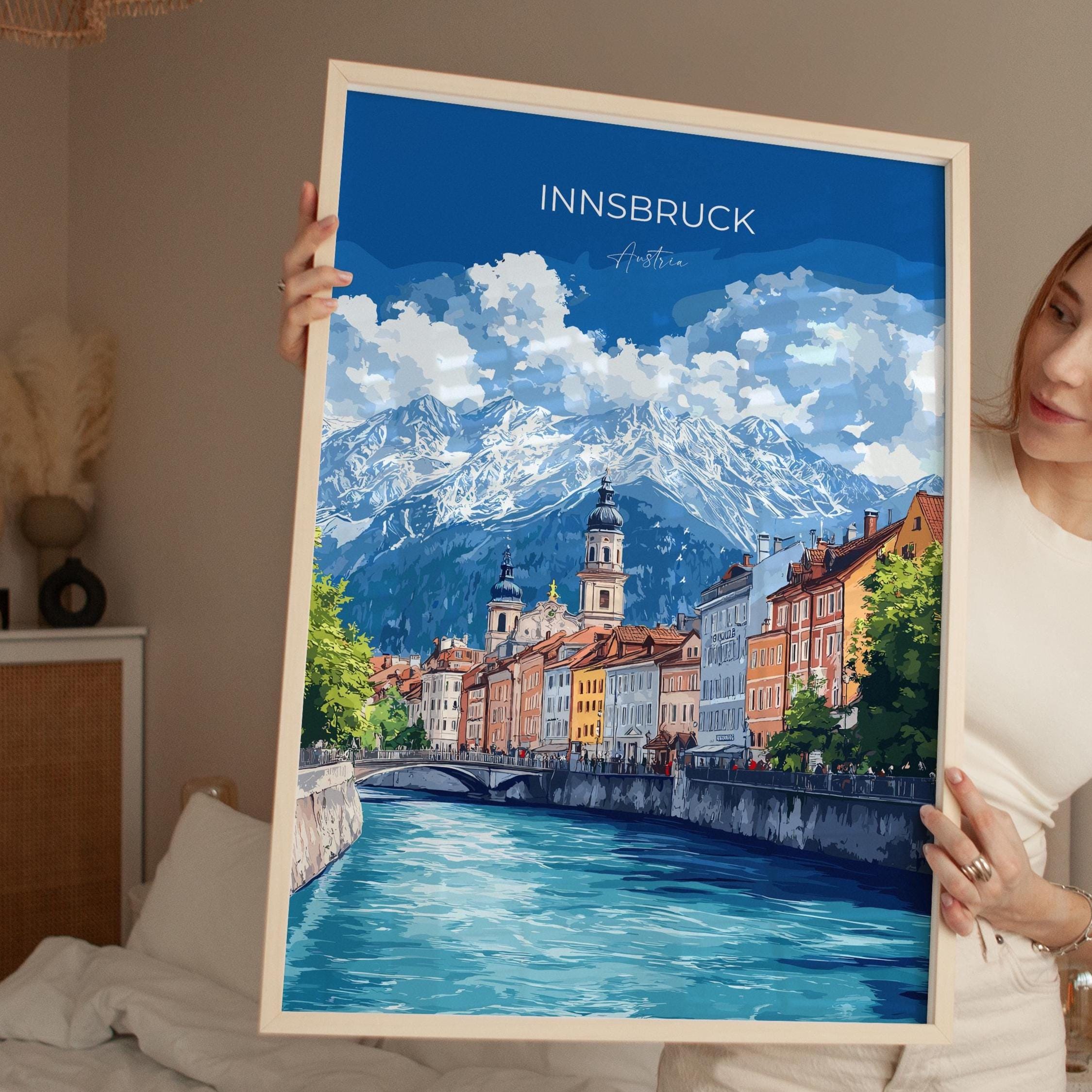 Innsbruck Wall Art Travel Print, Travel Poster of Innsbruck, City Poster, Innsbruck Art Gift, Austria Art Travel Lovers Gift NQ Media Designs