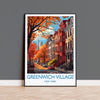 Greenwich Village New York Travel Print Wall Art, Travel Poster of Greenwich Village, New York , New York Art Lovers Gift, USA Art Gift NQ Media Designs