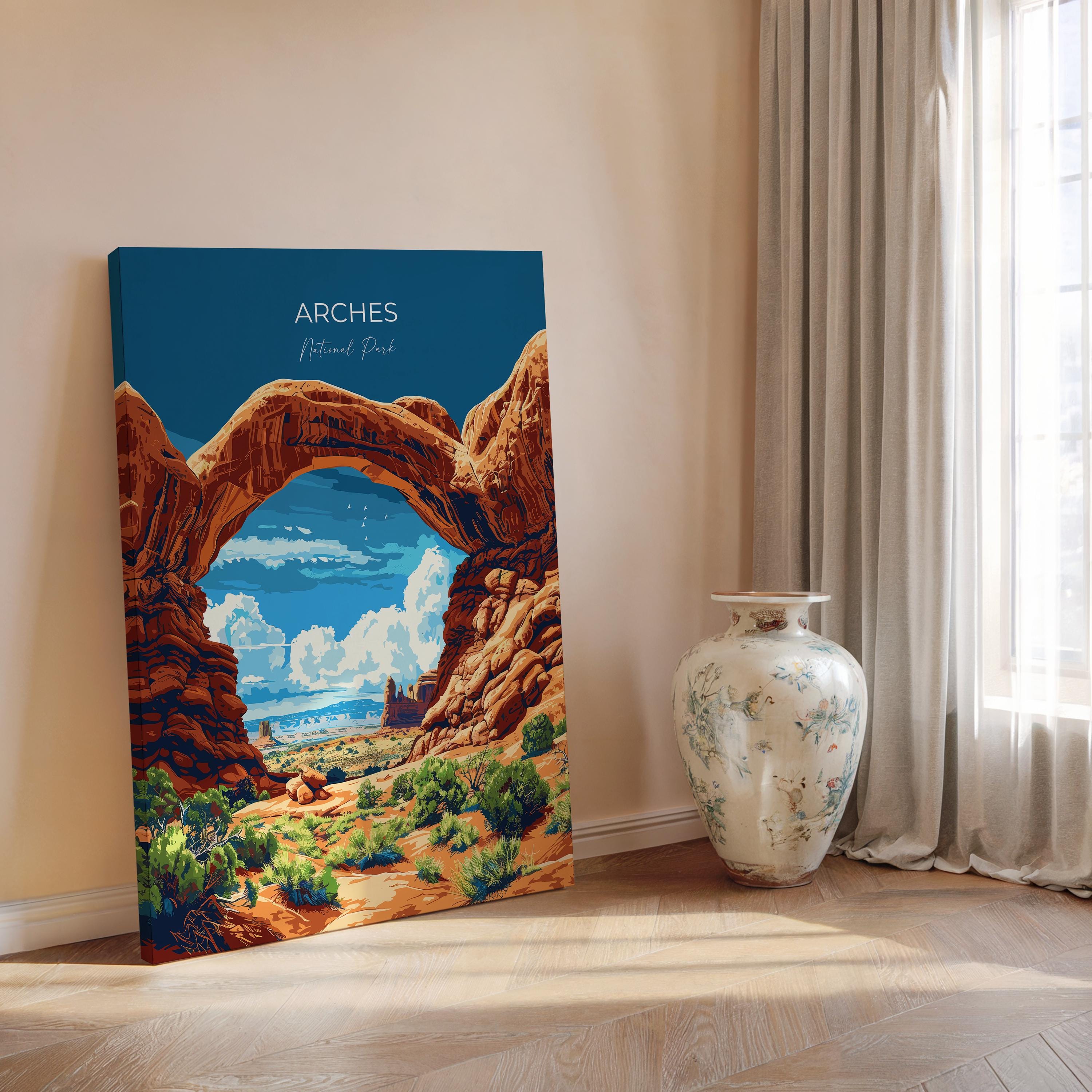 Arches National Park Travel Print Wall Art, Travel Poster of Arches, National Park Art Lovers Gift, Utah, USA, Travel Wall Art Gift NQ Media Designs