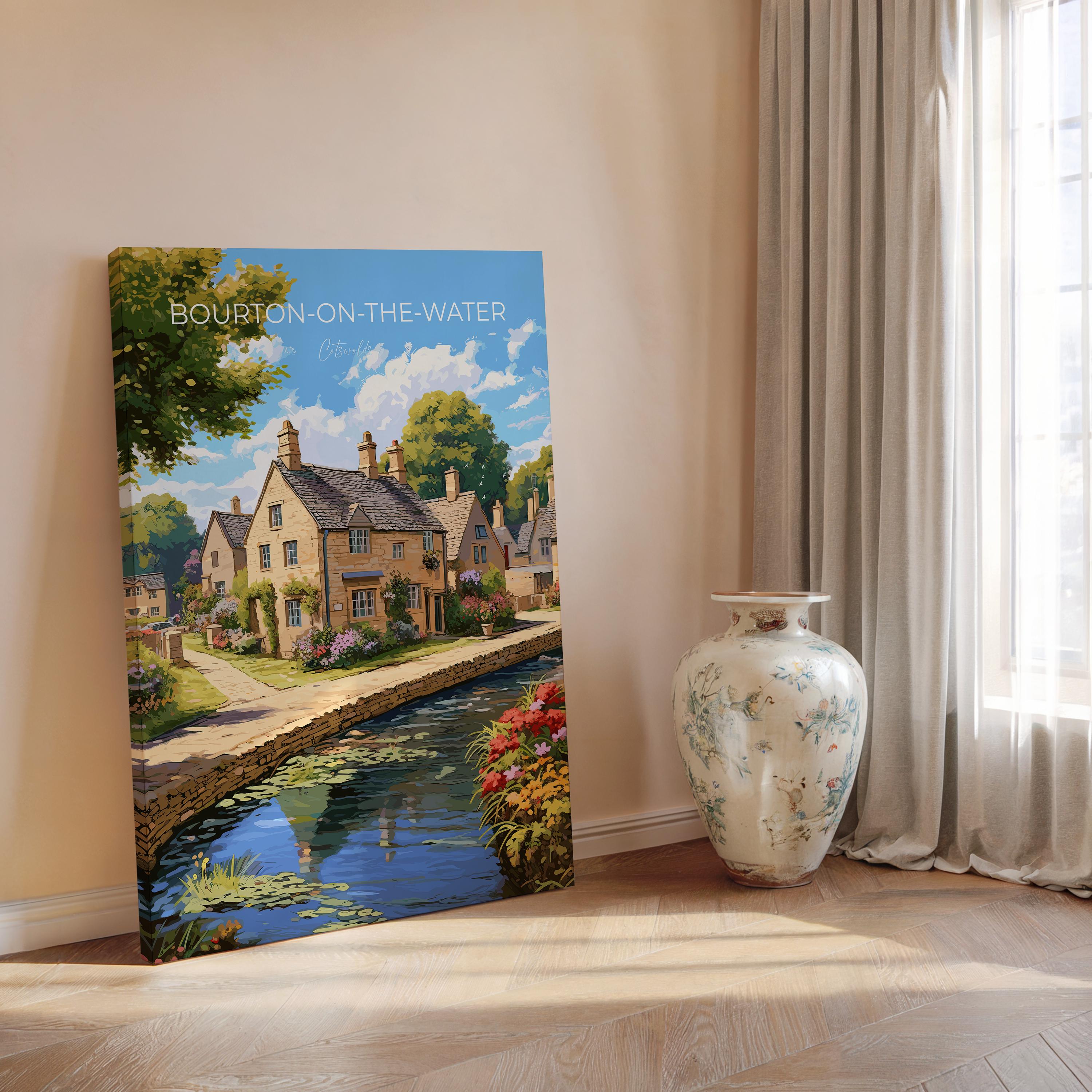 Bourton on the Water Travel Poster, Travel Print of Bourton on the water, England, Cotswolds Art, Cotswolds Gift, Wall Art Print NQ Media Designs