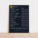 Favourite Places Travel Gift, Travel Destinations, Airport Departure Print Wall Art, Personalised Memories Poster, Holiday Art Lovers Gift NQ Media Designs