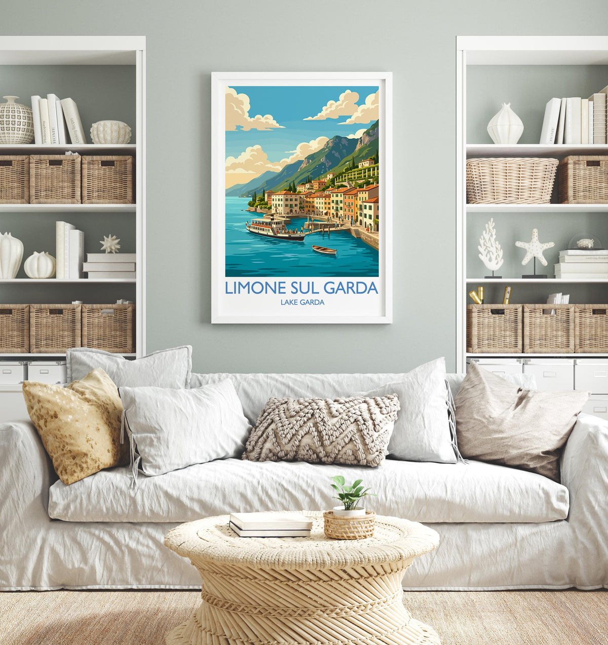 Limone sul Garda Travel Print | Lakeside Harbour, Italy Wall Art