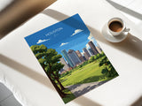Houston Travel Poster Wall Art Print, Travel Print of Houston, Texas, US City Art Lovers Gift, USA Gift, NQ Media Designs