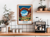 Arches National Park Travel Poster Wall Art, Travel Print of Arches, National Park Art Lovers Gift, Utah, USA, Travel Wall Art Gift NQ Media Designs