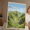 Mam Tor Travel Print, Peak District Wall Art, Derbyshire Landscape Poster, Great Ridge Illustration, UK Nature Decor, Peak District Gift