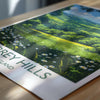Surrey Hills Travel Poster Wall Art, Surrey Hills Travel Print, English Countryside Art Gift, Wall Art Print