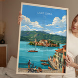 Lake Orta Travel Poster | Isola San Giulio, Italy Wall Art