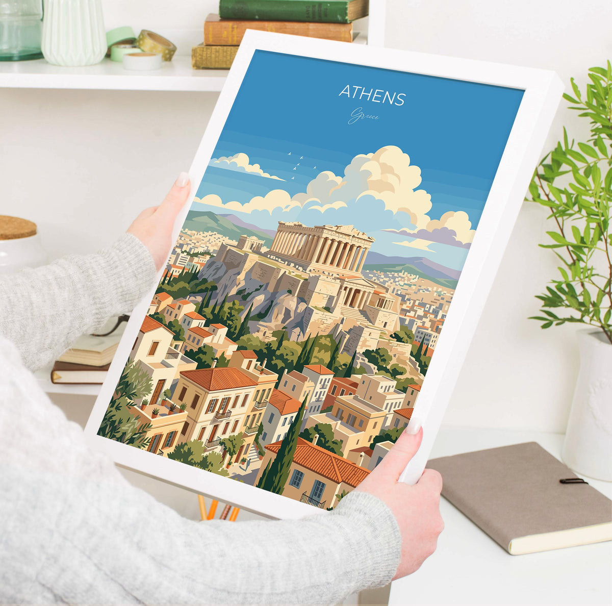 Athens Travel Poster | Acropolis, Greece Wall Art