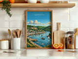 Dartmouth Poster, Devon Wall Art, River Dart Print, Britannia Royal Naval College Poster, South Devon Coastal Travel Print, Dartmouth Gift