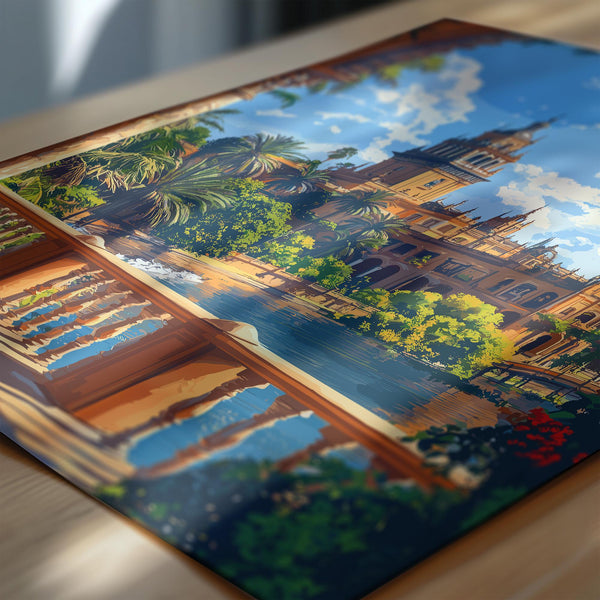 Seville Travel Poster, Travel Print of Seville, Spain Poster, Seville Wall Art Lovers Gift, Spain Art Gift