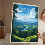 Kielder Forest Travel Print, Travel Poster of Kielder Forest, Kielder Water Reservoir, Kielder Forest Art, Northumberland Gift NQ Media Designs