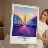 Reykjavik Poster Wall Art, Reykjavik Travel Print, Iceland Wall Art, Reykjavik Art Lovers Gift, Iceland Gift NQ Media Designs