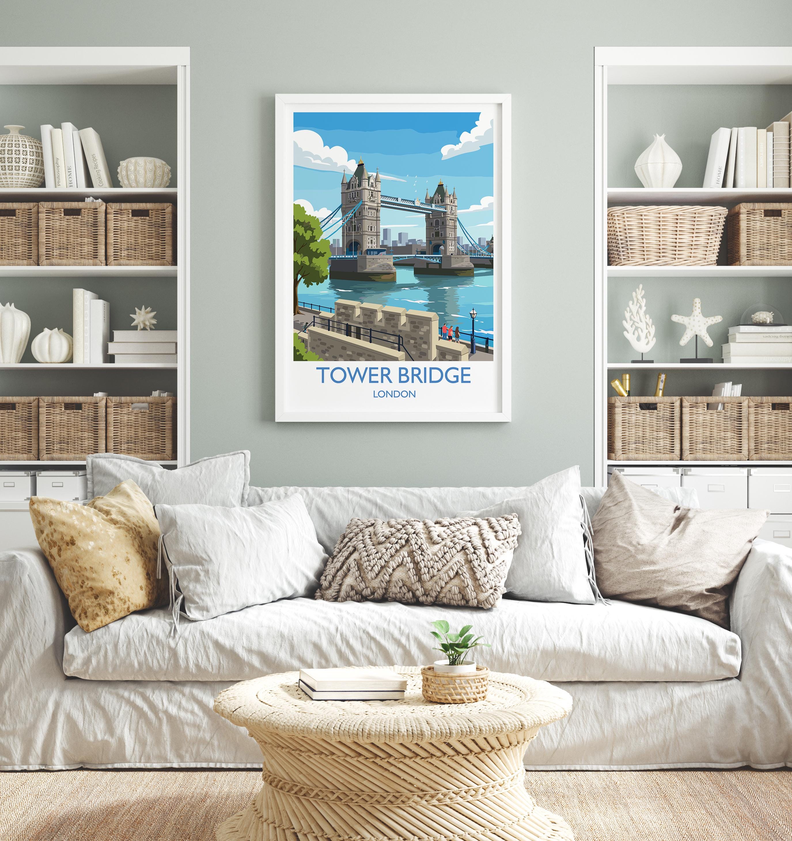 Tower Bridge Travel Print, Travel Poster of Tower Bridge, London Poster, Tower Bridge Gift, London City Art, London Art UK Travel Gift NQ Media Designs