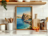 Ischia Italy Poster, Italian Island Wall Art, Gulf of Naples Travel Print, Mediterranean Coastal Decor, Italy Gift