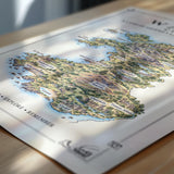 Wales Illustrated Map Print, Welsh Wall Art, Snowdonia Map Poster, Framed or Canvas Print, Wales Gift Print