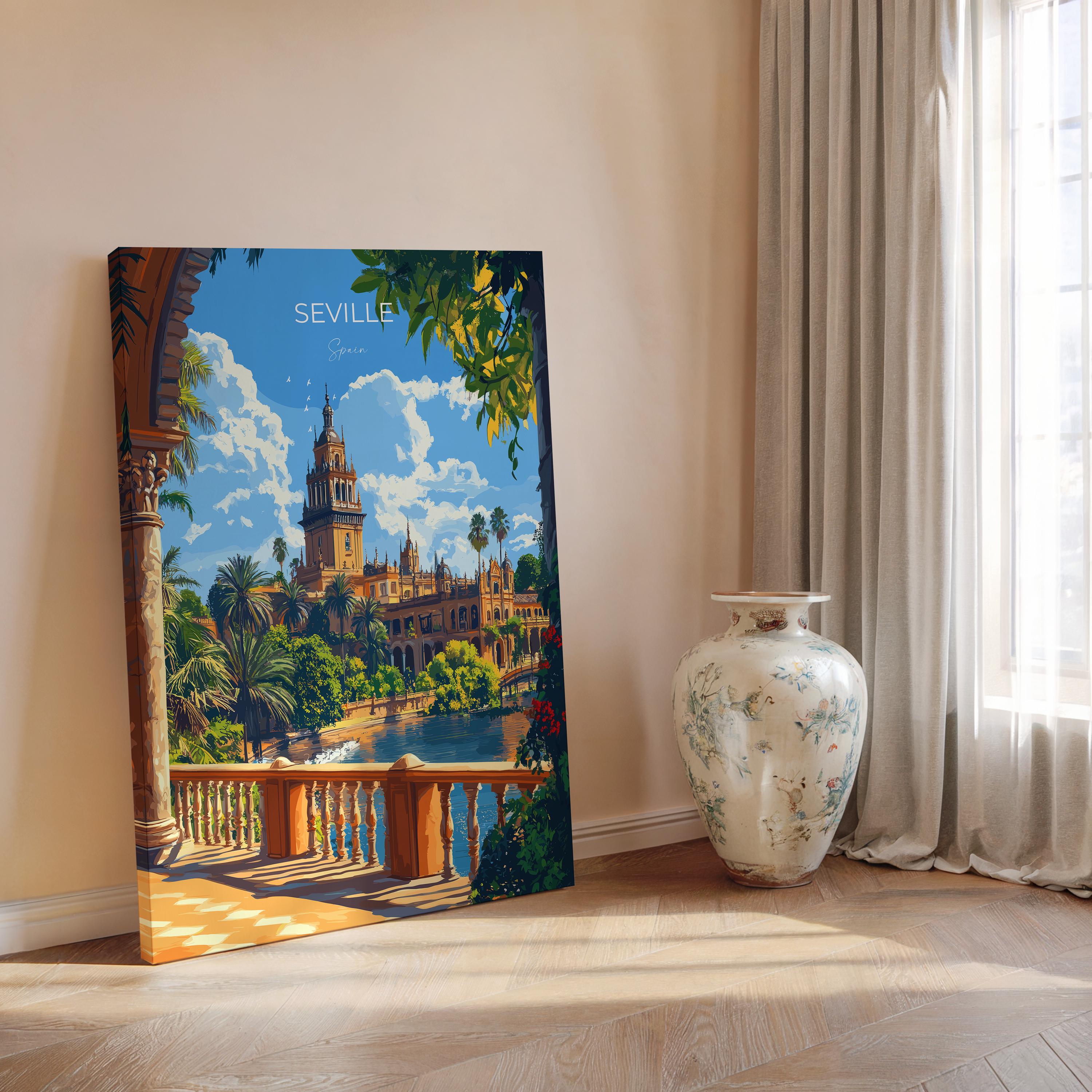 Seville Travel Poster, Travel Print of Seville, Spain Poster, Seville Wall Art Lovers Gift, Spain Art Gift NQ Media Designs