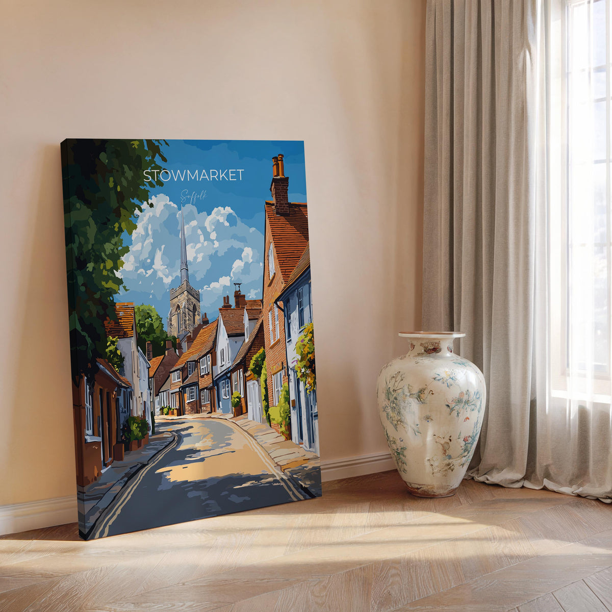 Stowmarket Travel Poster, Travel Print of Stowmarket, Stowmarket Art Lovers Gift, Suffolk Countryside Wall Art NQ Media Designs