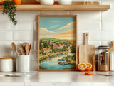 Wareham Dorset Poster, Historic Saxon Walled Town Wall Art, River Frome Travel Print, Dorset Countryside Decor, UK Gift